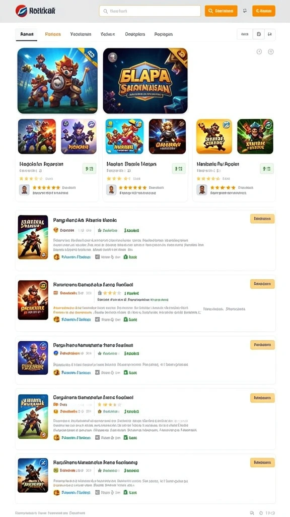 Tampilan antarmuka game yang ceria dan penuh warna.