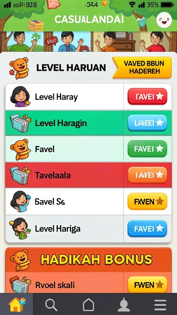 Screenshot menggambarkan berbagai karakter yang tersedia.