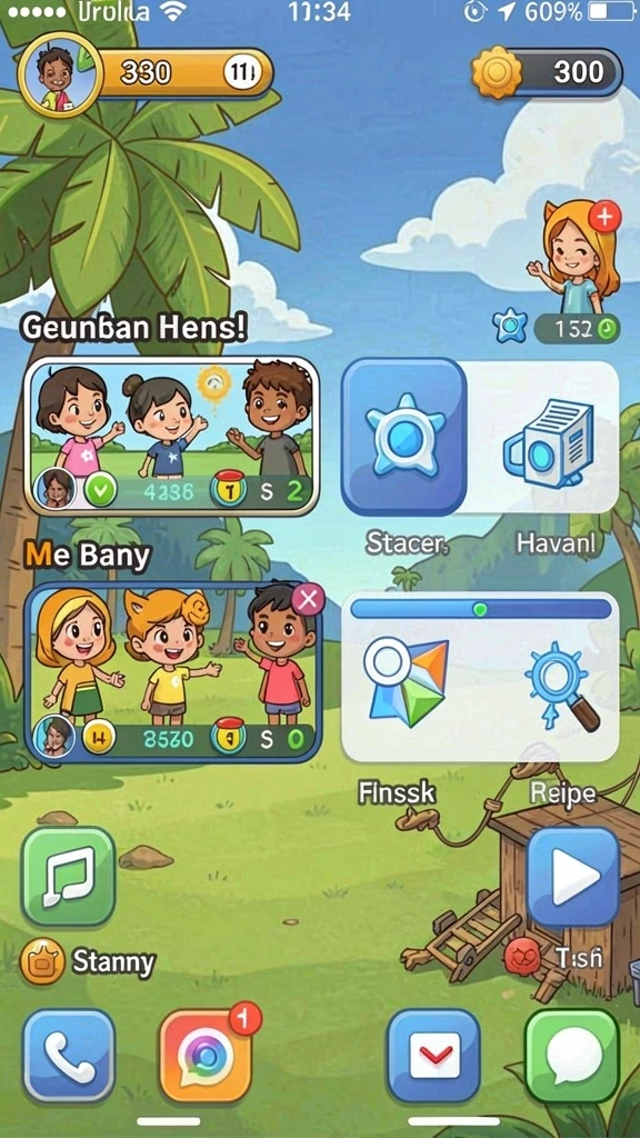 Tampilan grafis yang menarik dan penuh warna.