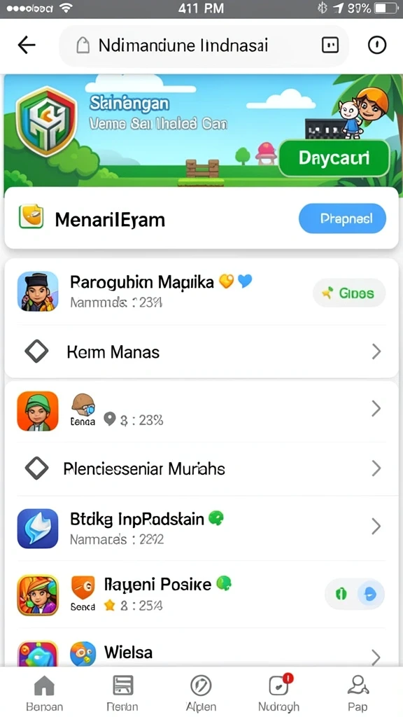 Tampilan awal yang menarik dan penuh warna.